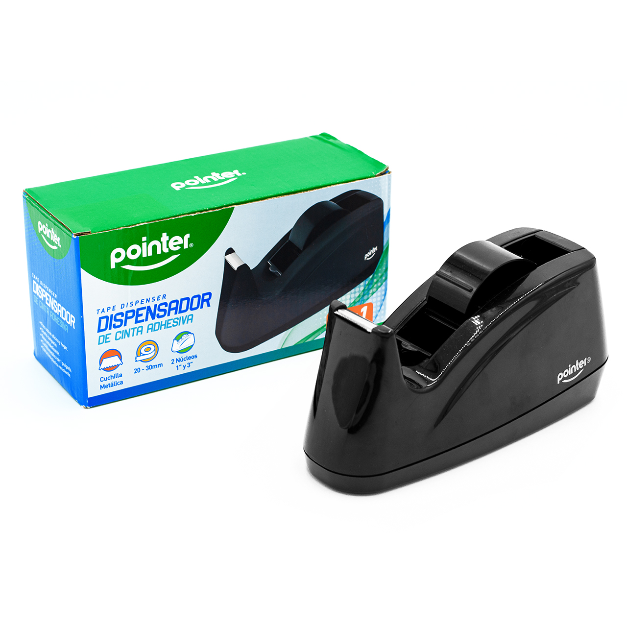 7453038472562 Dispensador Cinta 24-30mm 2 núcleos 1" y 3" TD-1912 Pointer - Imagen 1