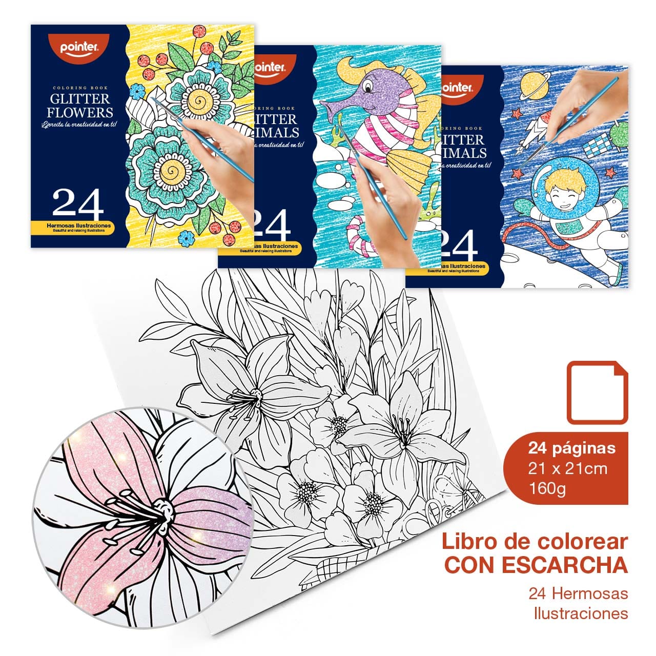 7453010055028 Libro para colorear con escarcha DW-2220 Pointer - Imagen 1