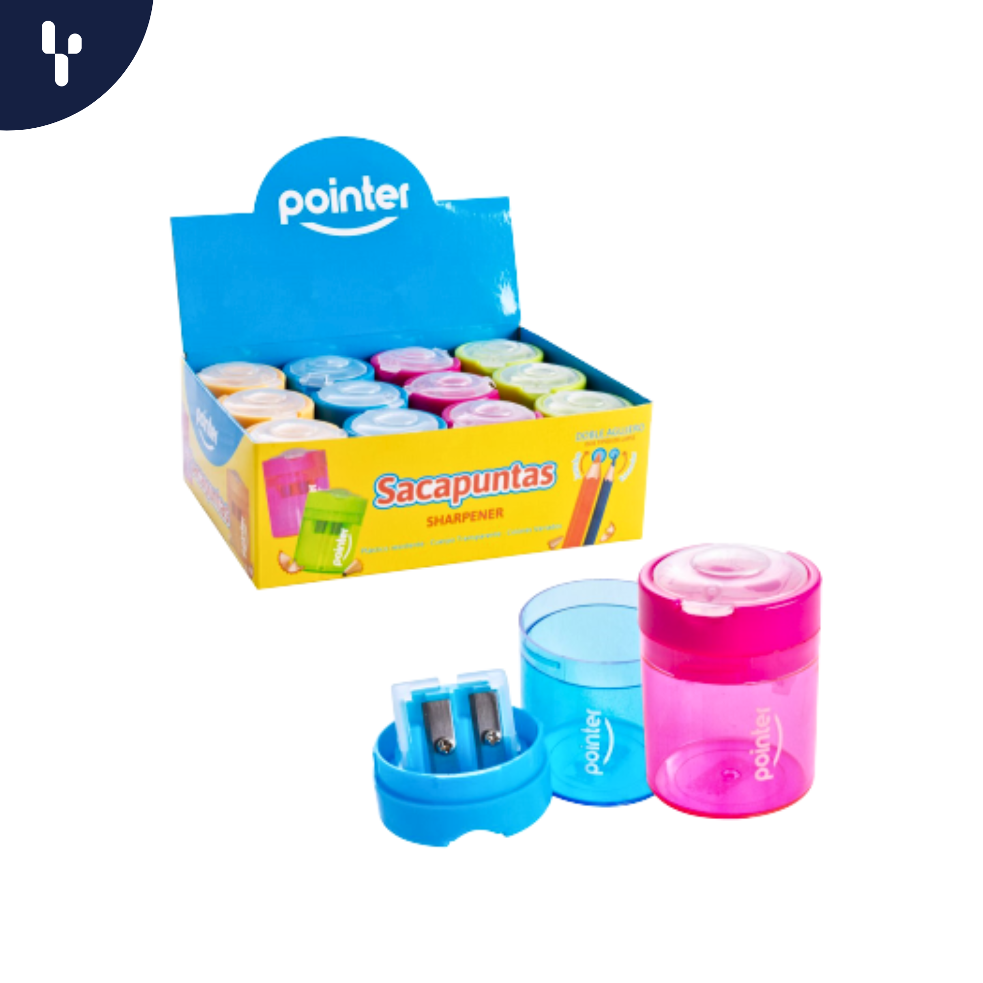 7453078547657 Sacapuntas Pointer con Deposito de Doble Hueco - Imagen 1