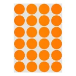 Adhesivo Rótulo redondo sticker 16mm naranja x 324 unidades