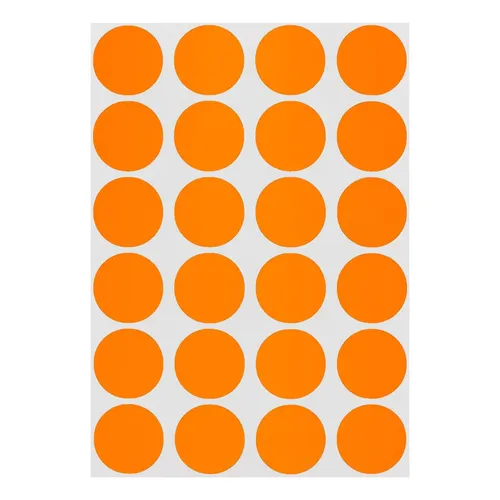 7707318505489NJ Adhesivo Rótulo redondo sticker 16mm naranja x 324 unidades - Imagen 1