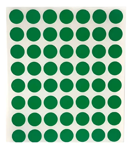 7707318505489VER Adhesivo Rótulo redondo sticker 16mm verde x 324 unidades - Imagen 1