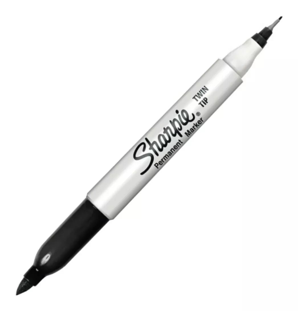 Marcador Sharpie permanente delgado negro twin tip