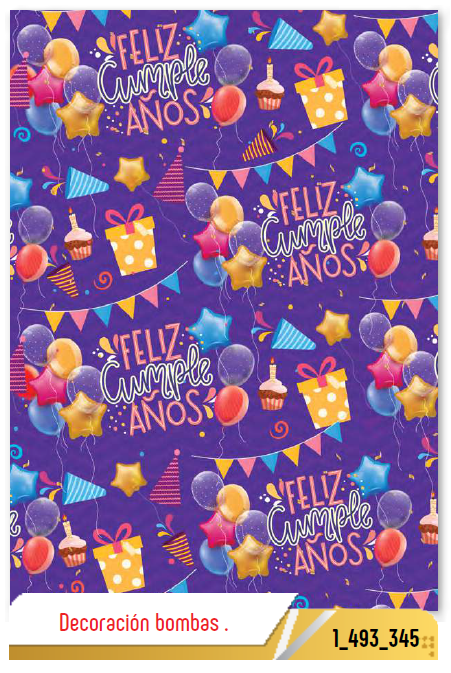 Papel de regalo Feliz Cumpleaños decoración bombas