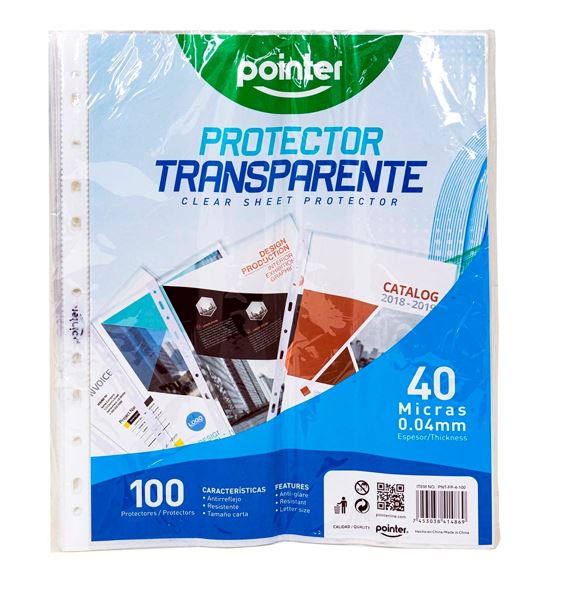 Bolsillo catálogo carta x 100 unidades delgado 40 micras PNT-FP-4-100 Pointer