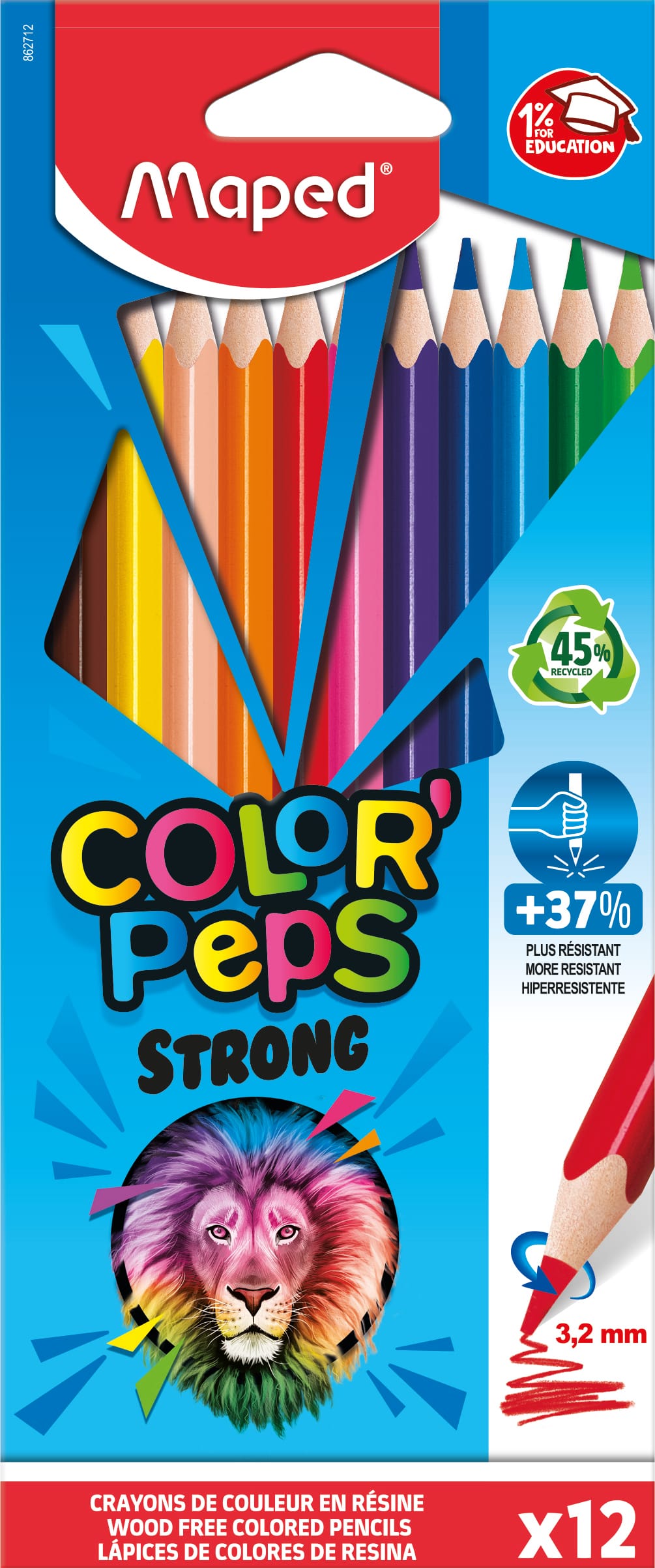 images Colores Maped 3mm X12 Color peps strong triangular - Imagen 1