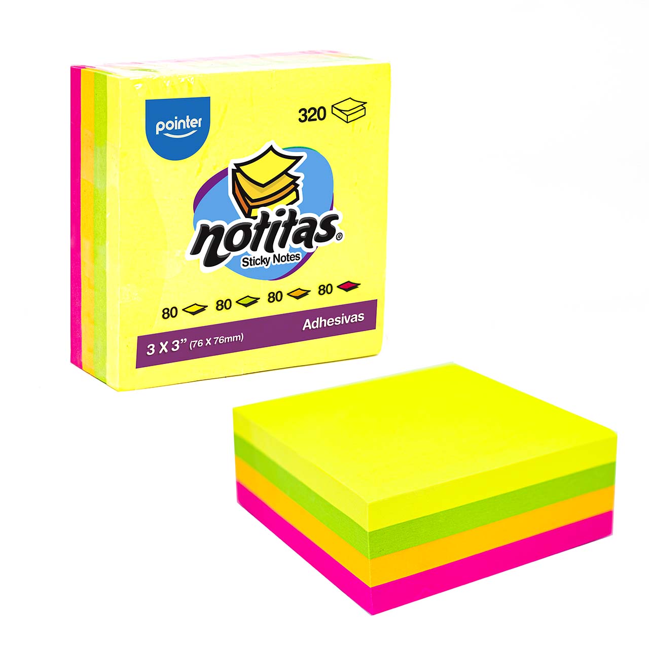 Adhesivo taco notas Pointer 320 hojas (3mmx3mm) NT-33480 