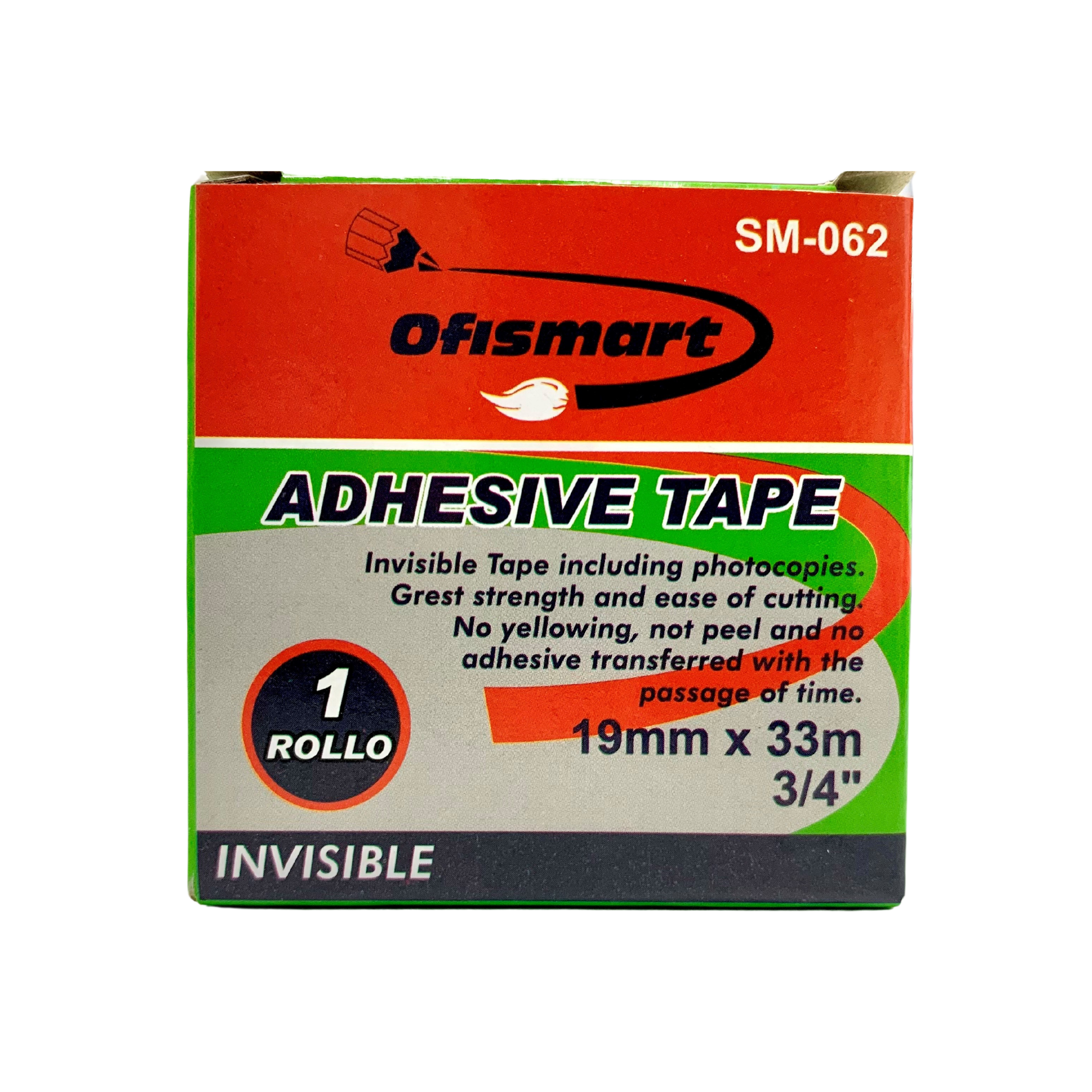 Cinta Ofismart Adhesivo Invisible 19MMX33M