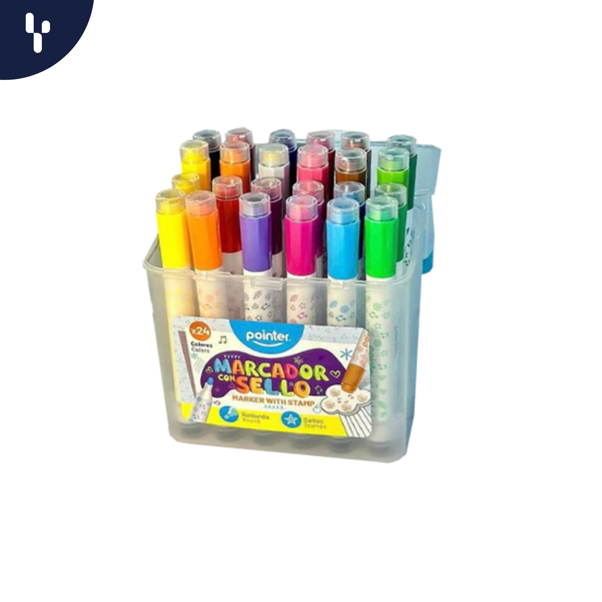 Set de Marcadores con Sellos X24 colores WC-209-24 Pointer