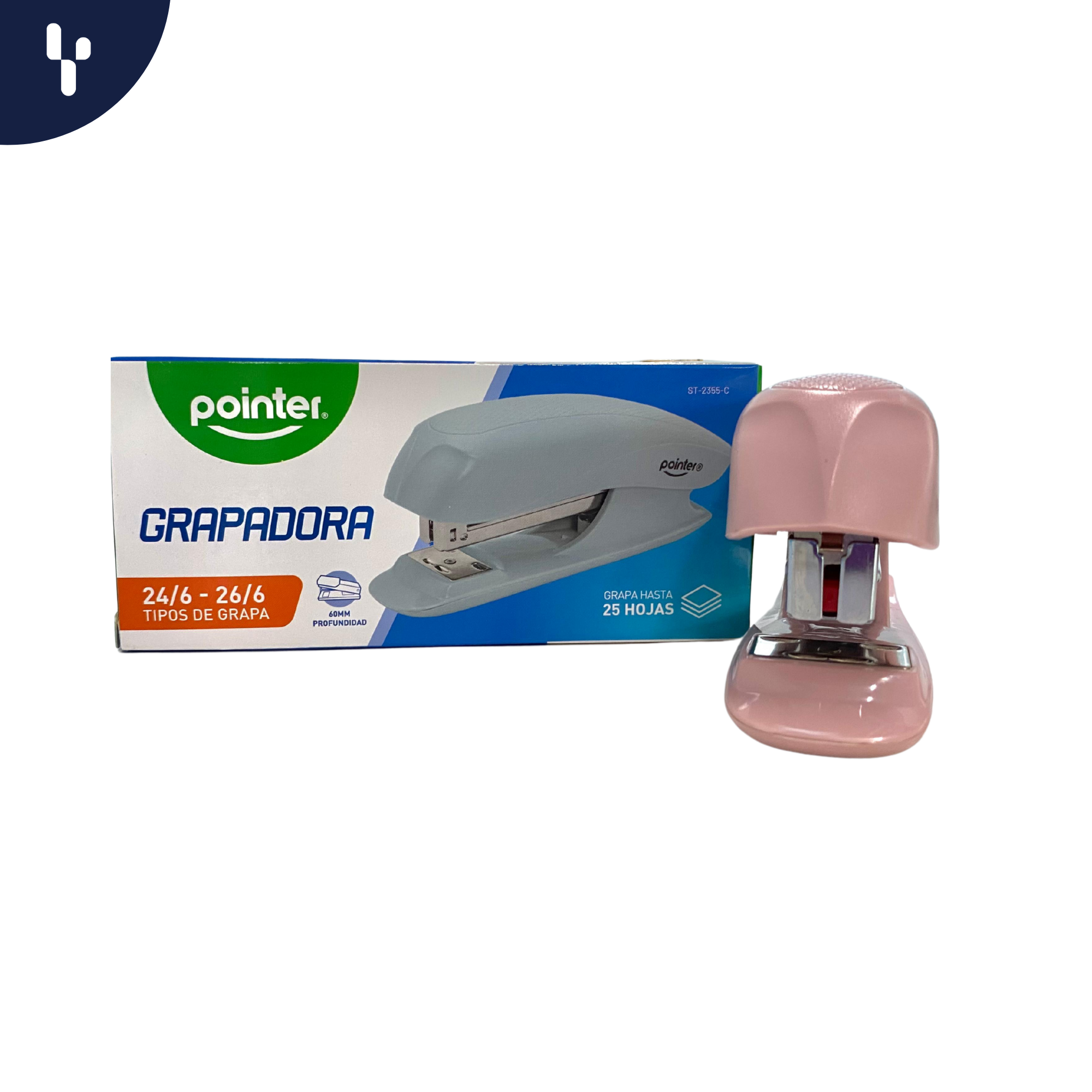 Grapadora Pointer 24/6 - 26/6 60mm Profundidad Colores surtidos 