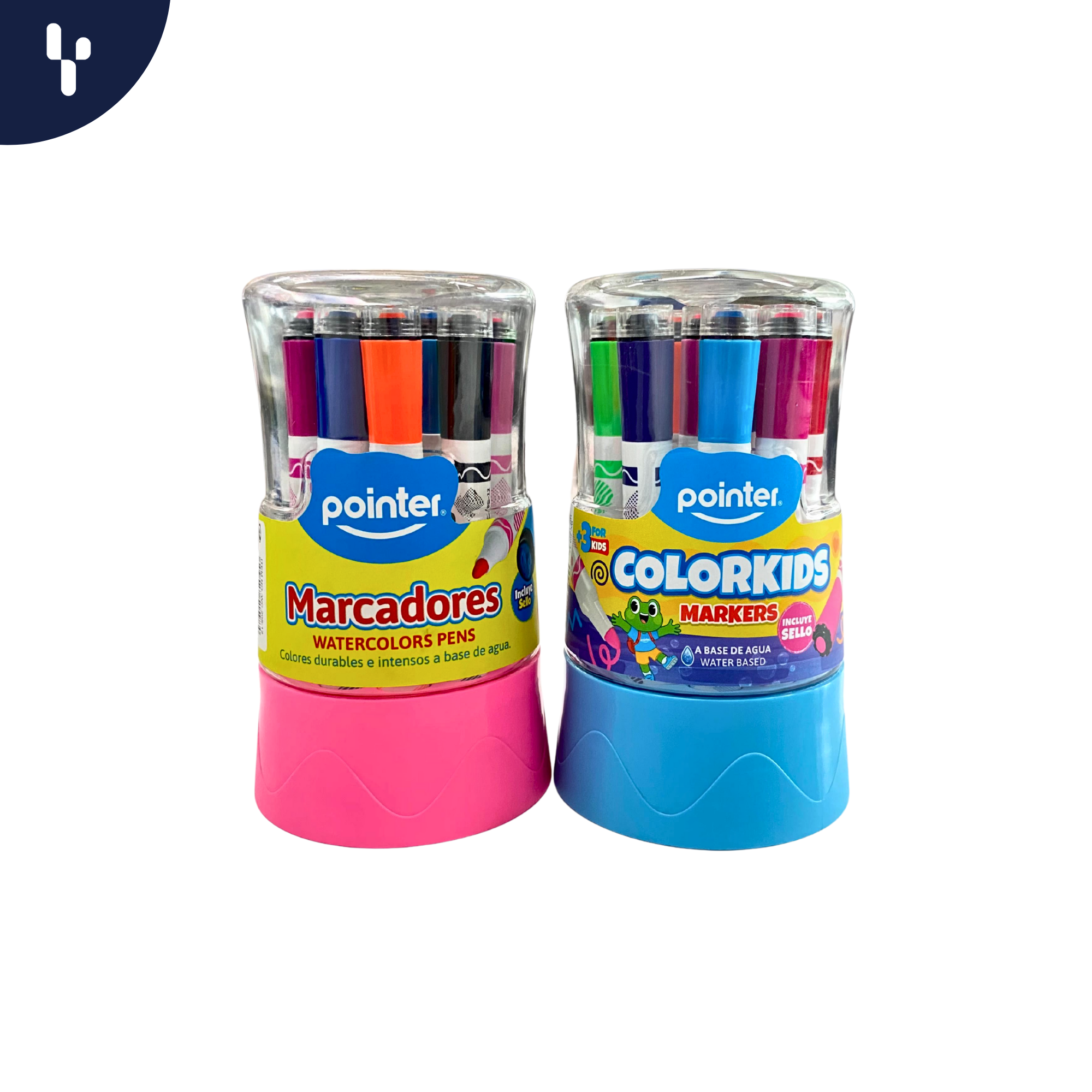 Set de marcadores base de agua con sello colores surtidos X12 WC-205-12 Pointer