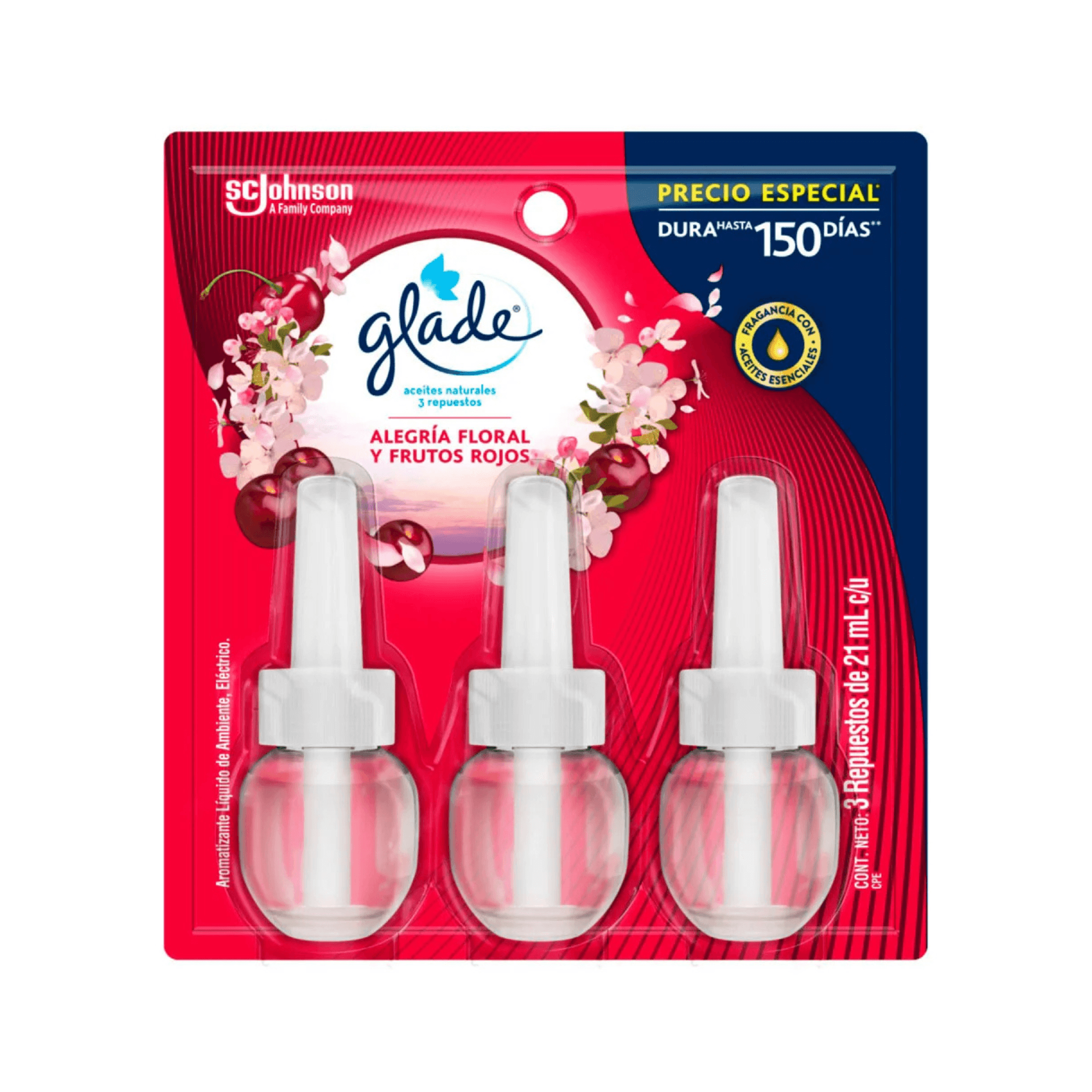 Ambientador Glade 21ml Frutos Rojos X3 Repuestos