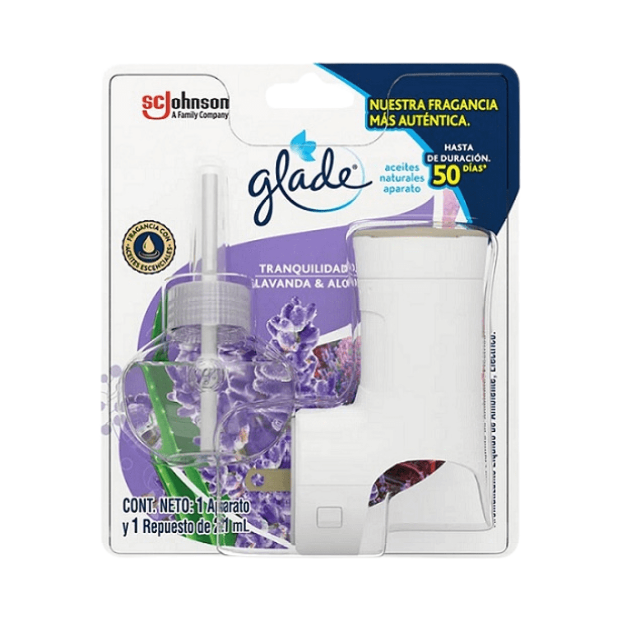 Ambientador Glade 21ml Lavanda y Aloe+Unidad eléctrica