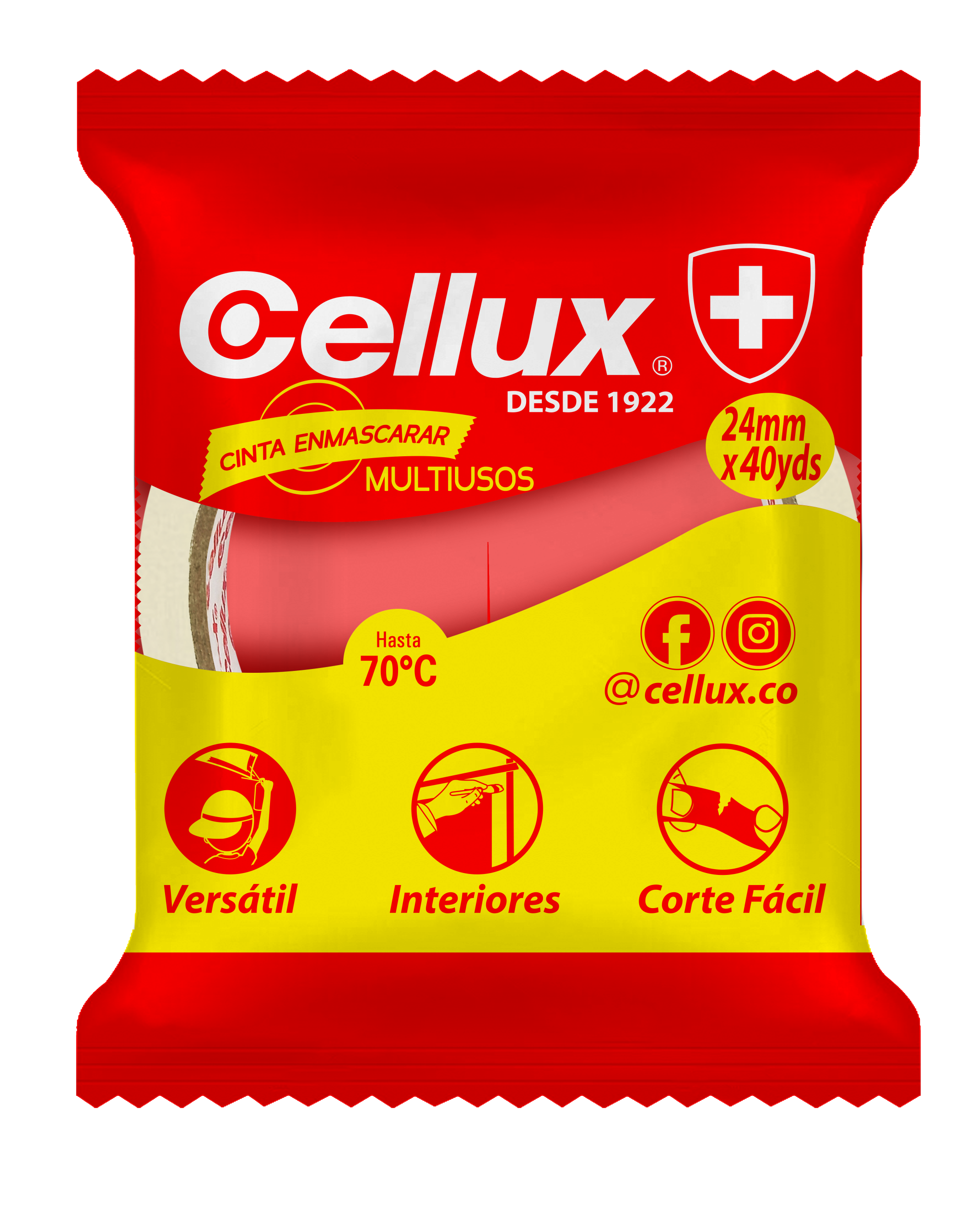 Cinta Cellux de Enmascarar 24mmx40yds 1"