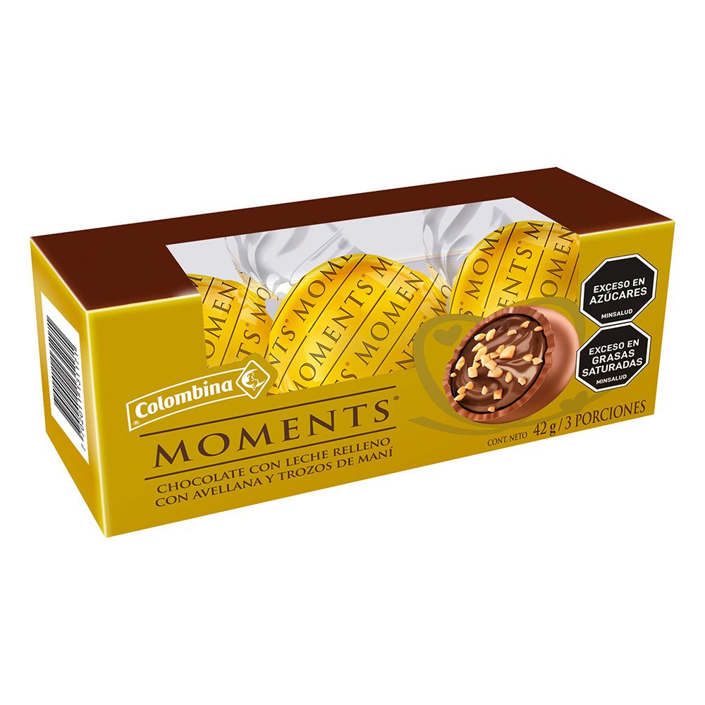 images Chocolates Moments relleno de crema de avellana y maní X3 - Imagen 1