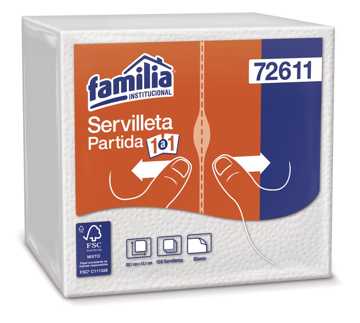Servilleta Familia X150 partida 1a1 (28cmx12cm)