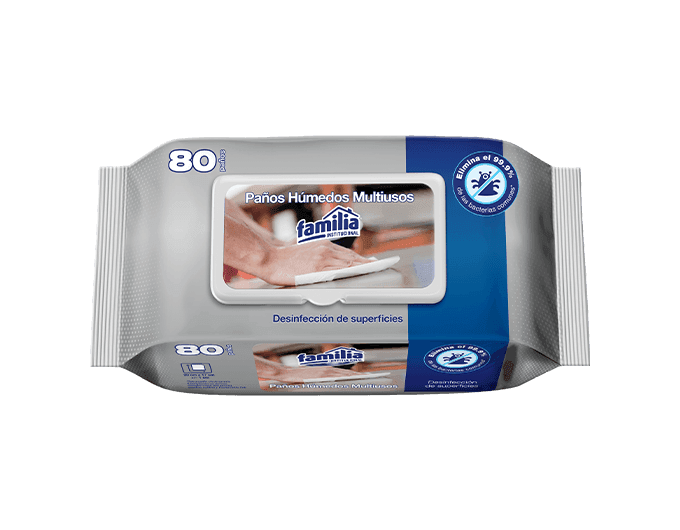 Pañitos x 80 toallas húmedos para superficies Familia
