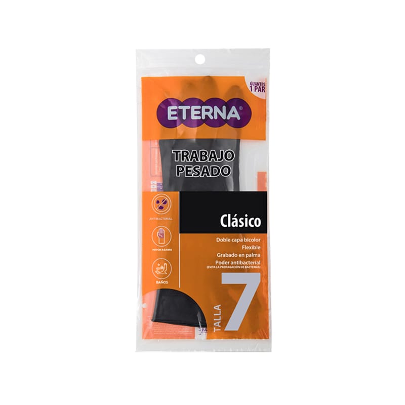 Guante Negro Talla 7 Trabajo Pesado Eterna