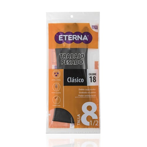 Guante Negro Calibre 35 Talla 8 1/2 Eterna