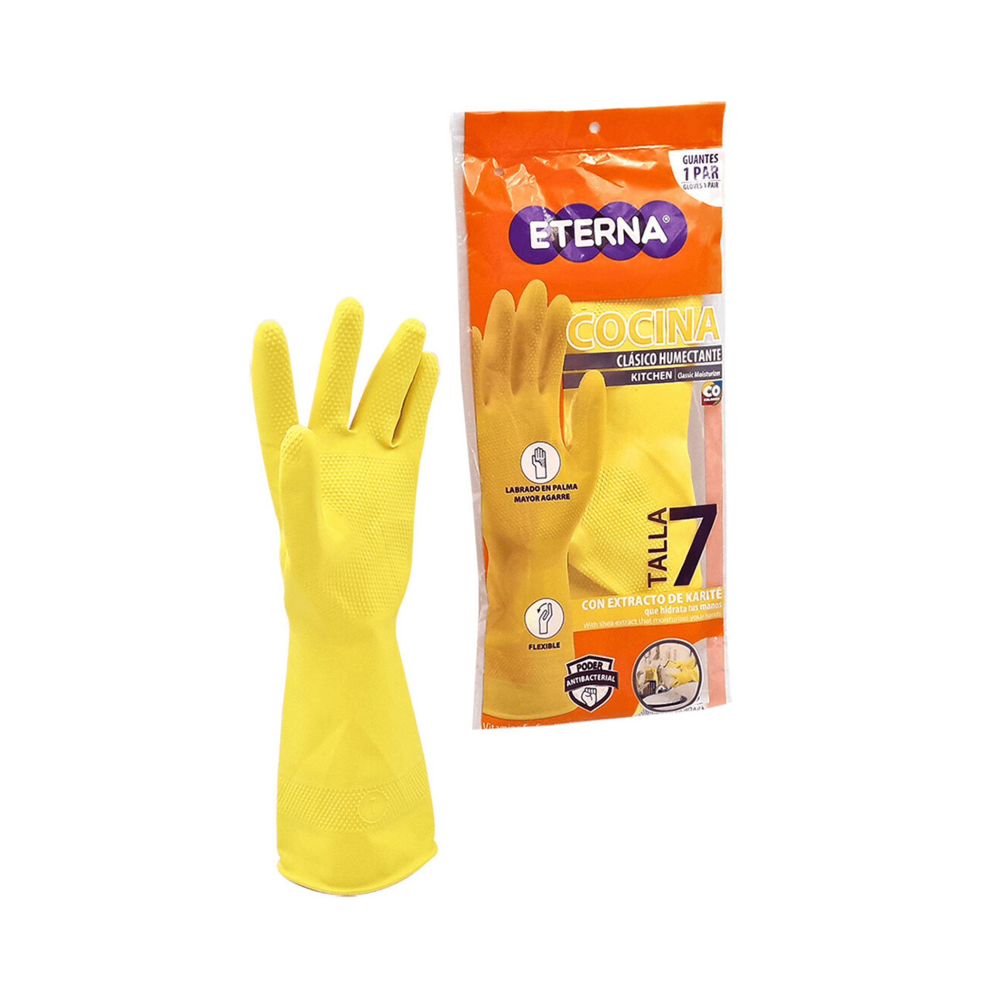 images Guante Amarillo Calibre 18 Talla 7 Eterna - Imagen 1