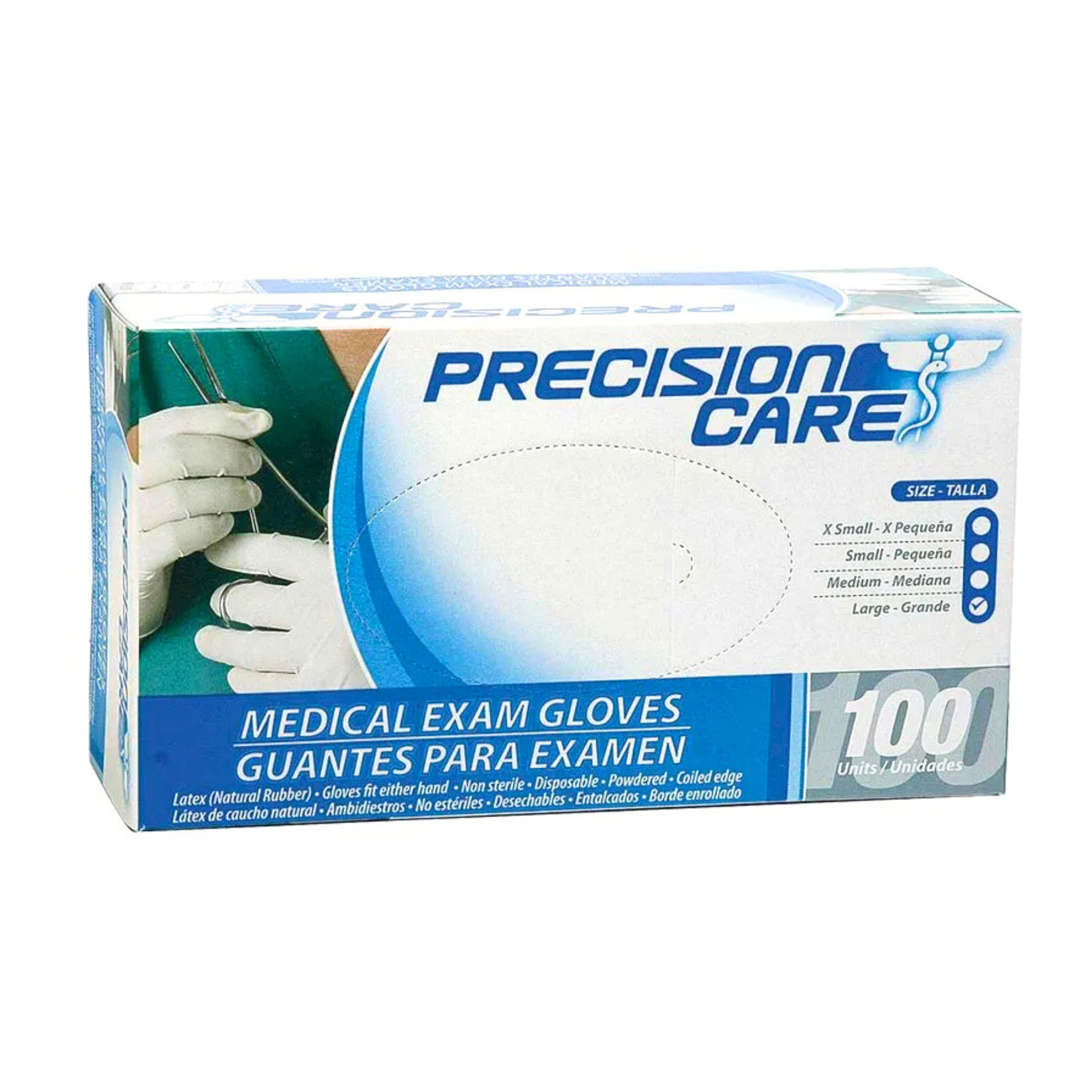 Guantes de Látex Eterna LX100 Blanco con Talco Quirúrgico 