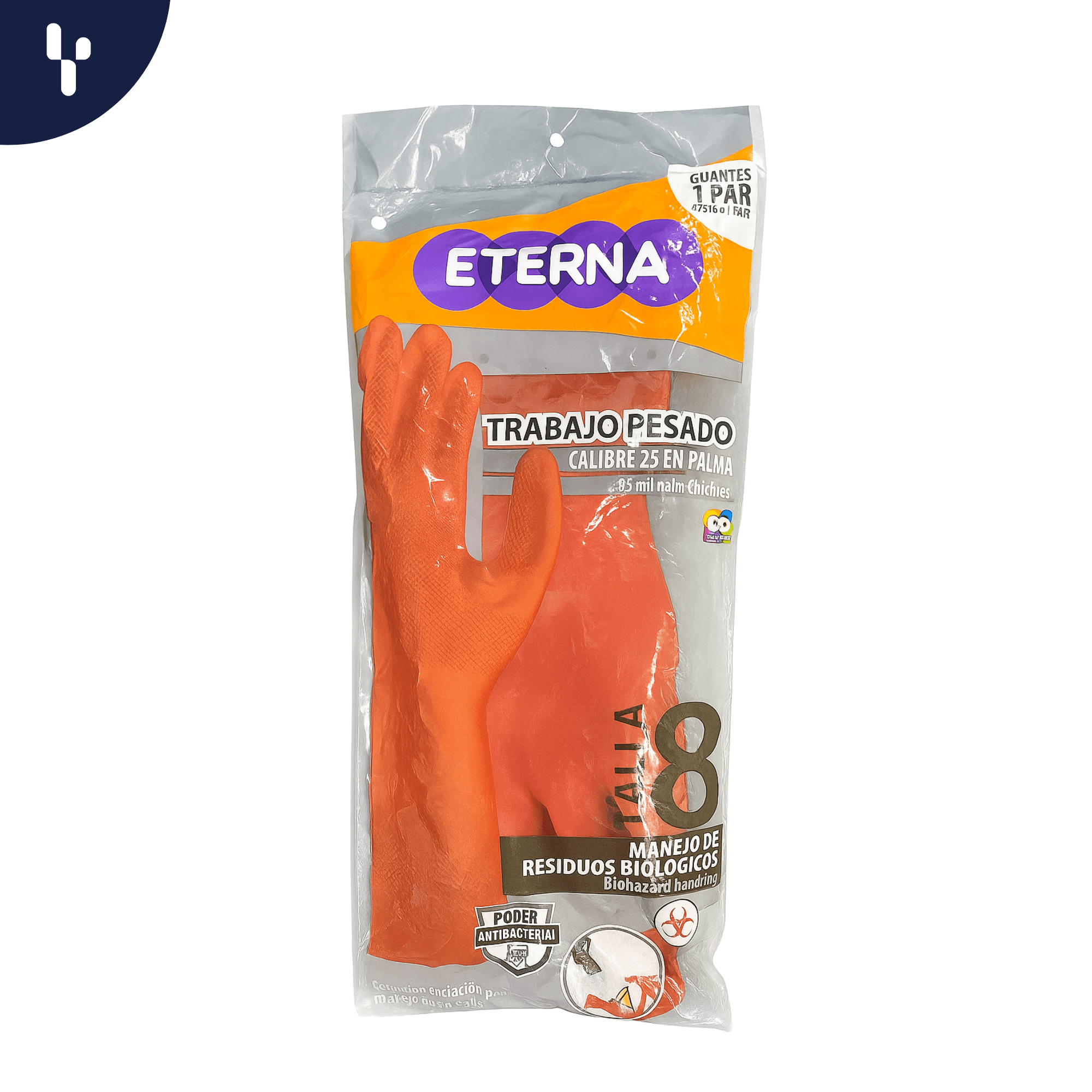 Guante Rojo Eterna Calibre 25 Talla 8 Industrial