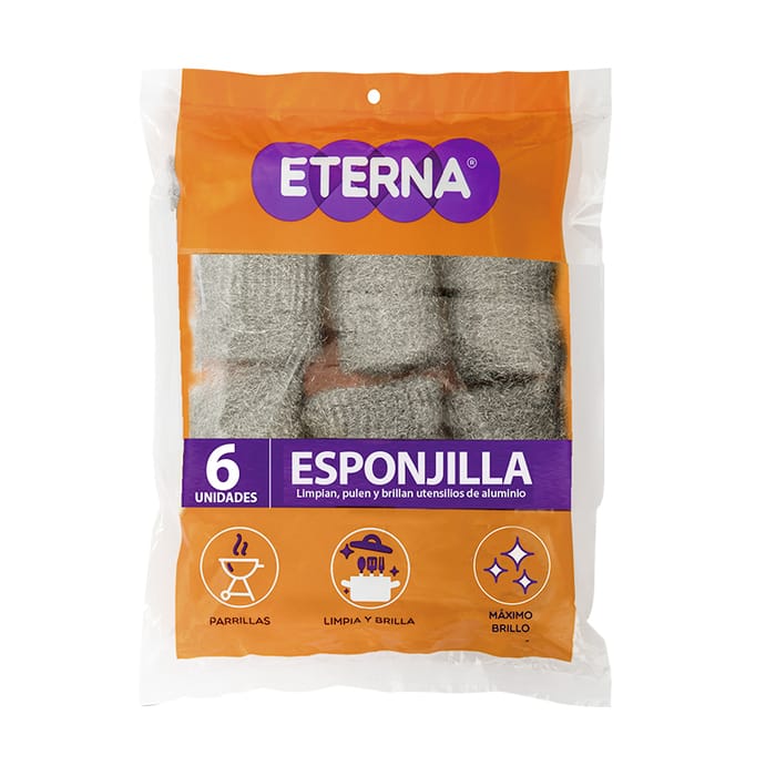 Esponja De Brillo Eterna X6 Unidades