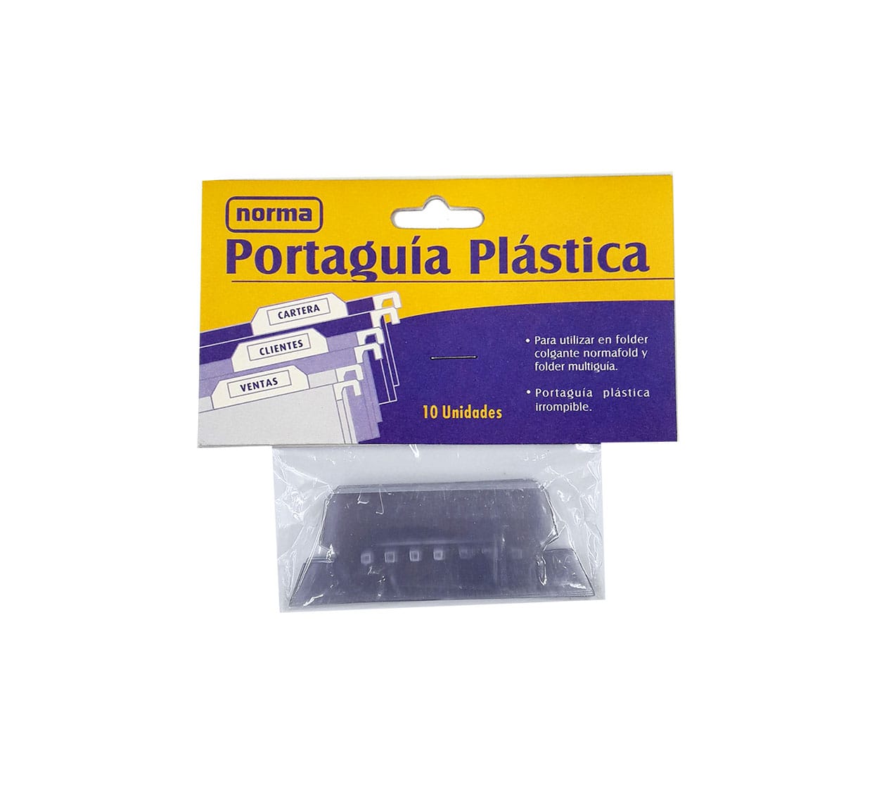 Porta guía norma acetato Transparente Paquetex10