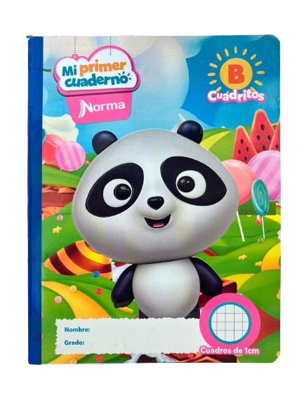 Cuaderno Norma cosido con cuadros Mi Primer Cuaderno cuadritos sticker 100H