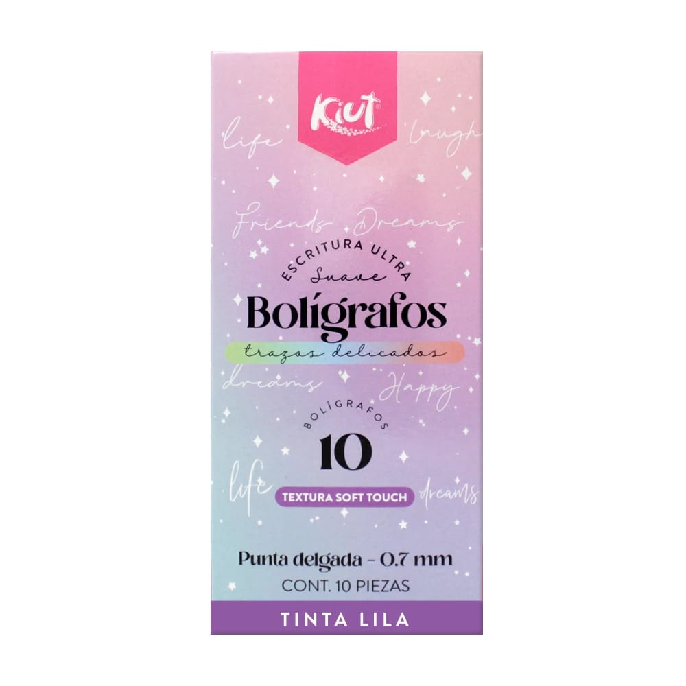 images Bolígrafo Kiut Retráctil (morado) Lila X10 - Imagen 1