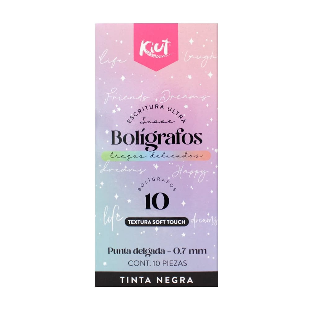 images Bolígrafos Kiut Negro X10 - Imagen 1