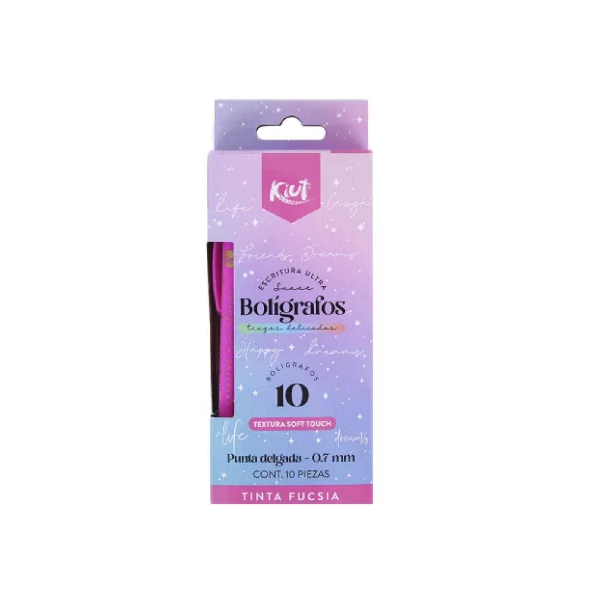 Bolígrafos Kiut Fucsia X 10