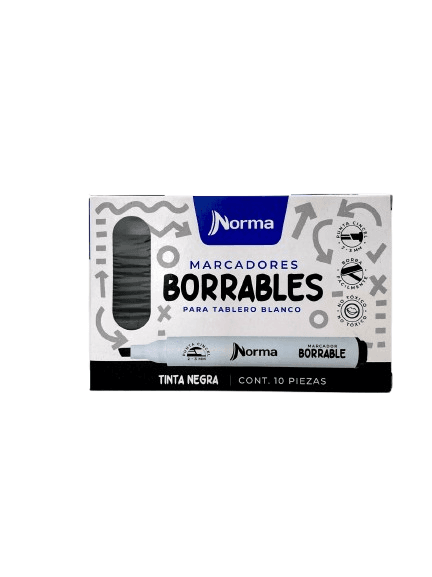 Marcador Norma Borrable Tinta Negra