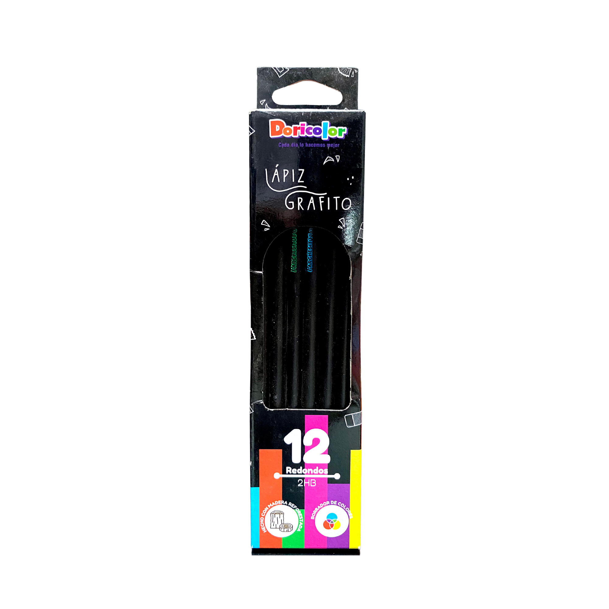 Lápiz Parchesitos 2HB Negro X12 Doricolor