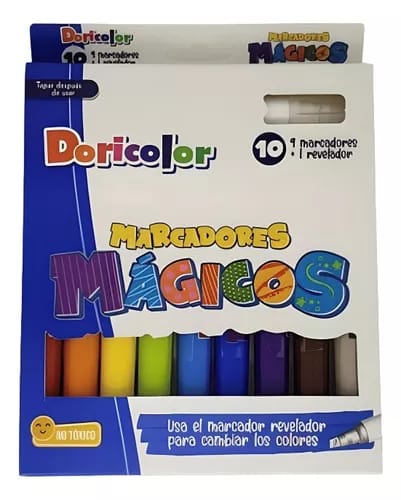 Marcadores mágicos X10 Colores surtidos + revelador Doricolor
