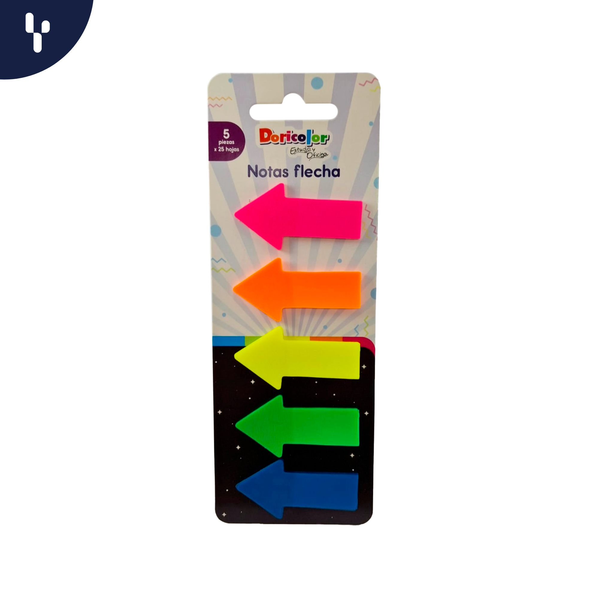 Banderitas Doricolor Notas Flechas Colores Neón X250 Hojas 