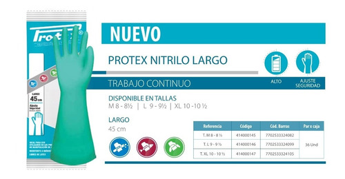 images Guante Verde Largo Talla M 45 cm Eterna - Imagen 1