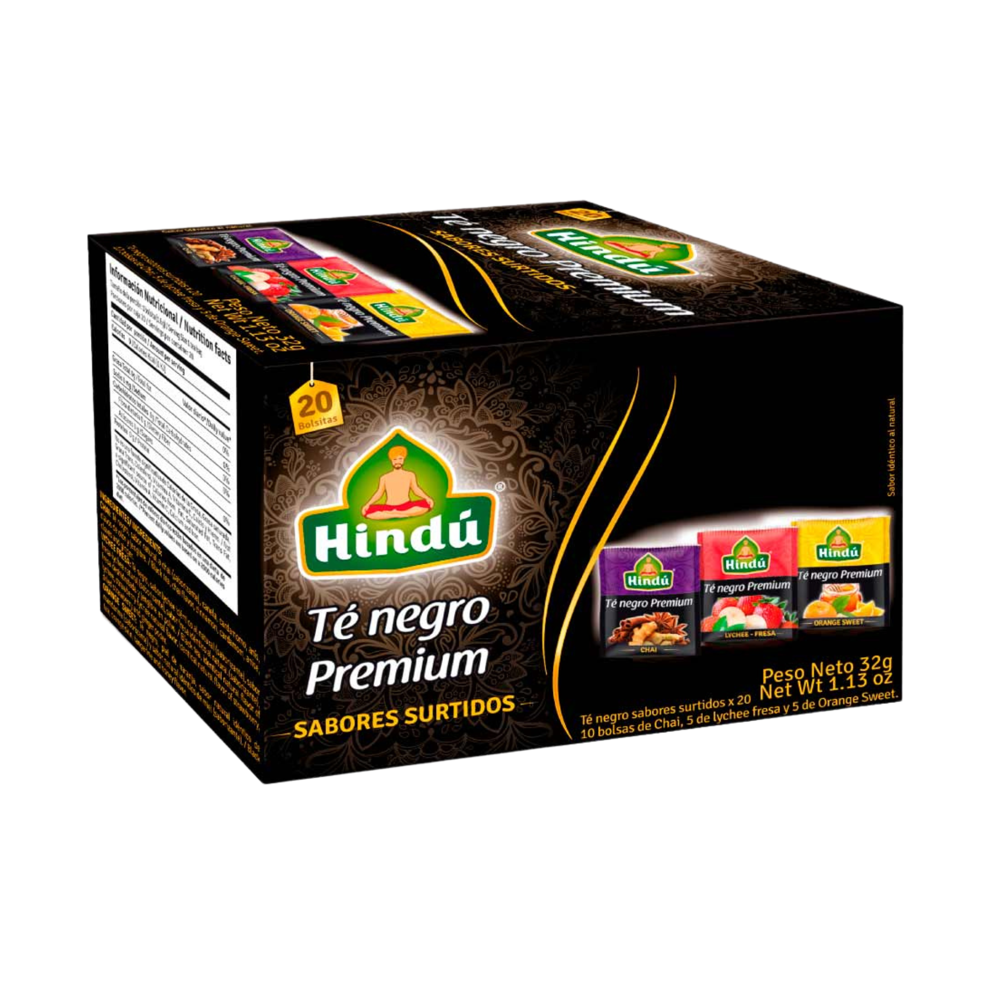 Aromática Hindú Te negro Premium sabores surtidos X20   