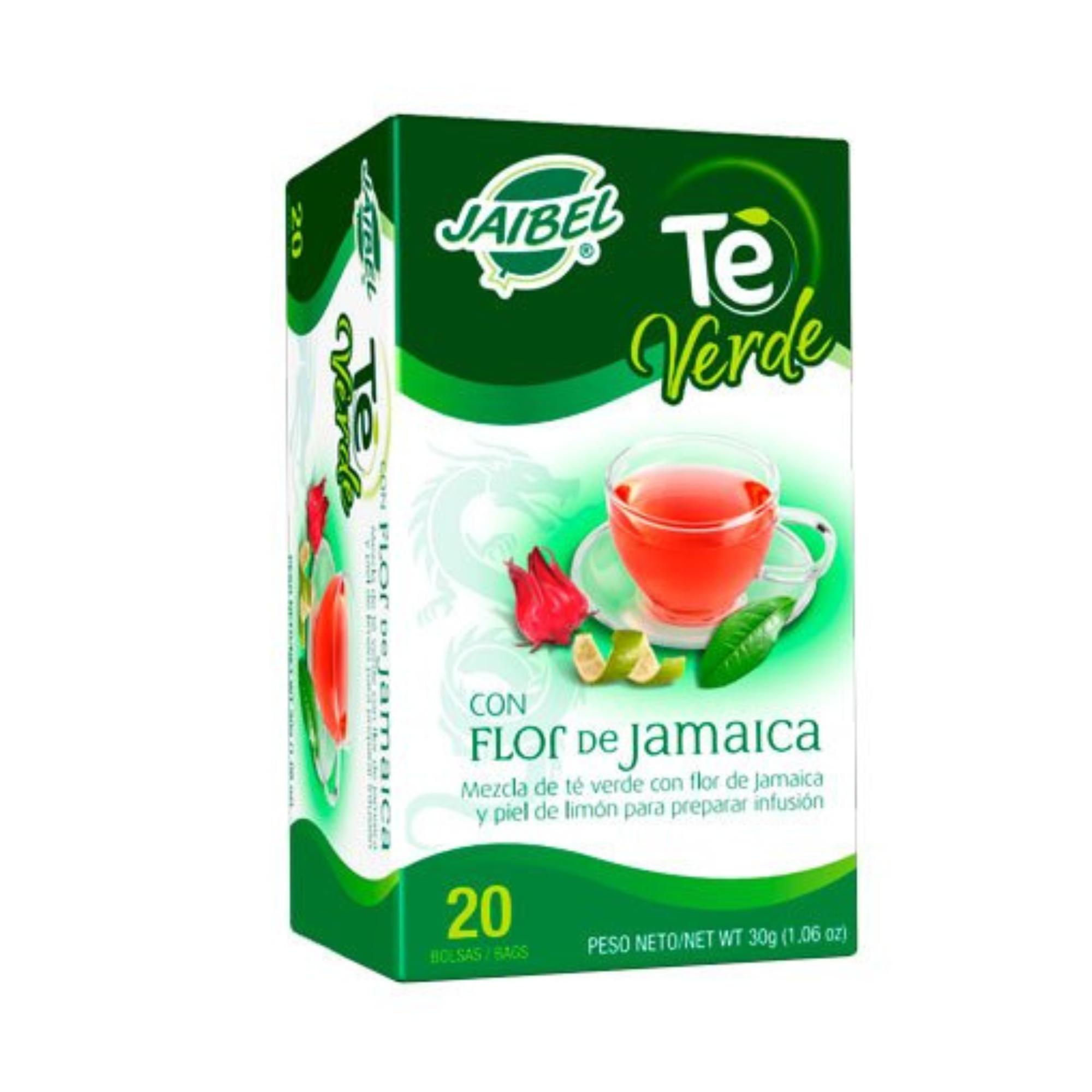 Aromática Jaibel Te verde y Flor de Jamaica X20  