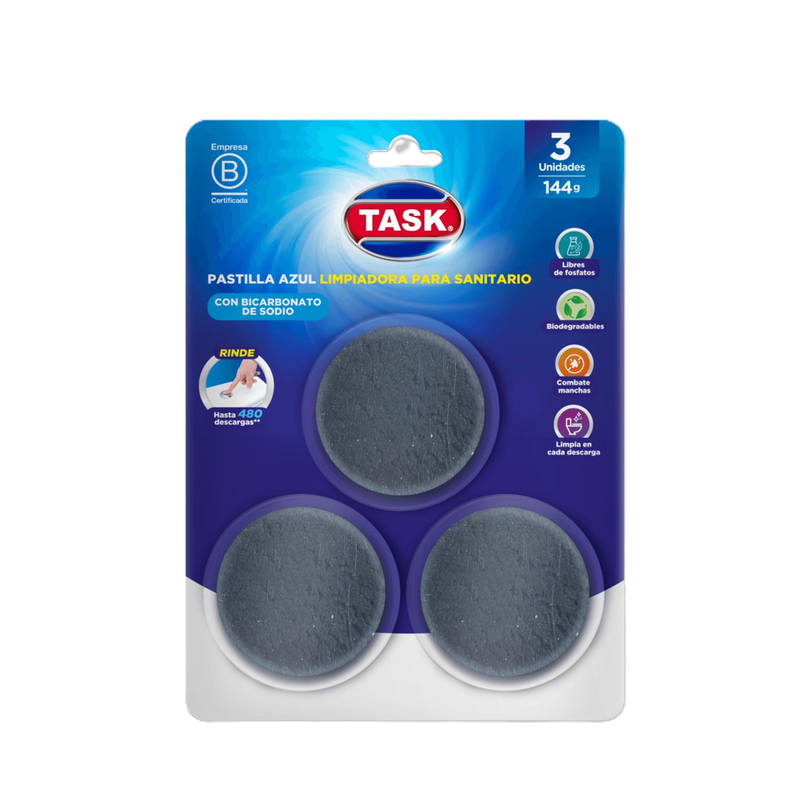 Pastilla desinfectante sanitario X3 Task (Tipo pato tanque)
