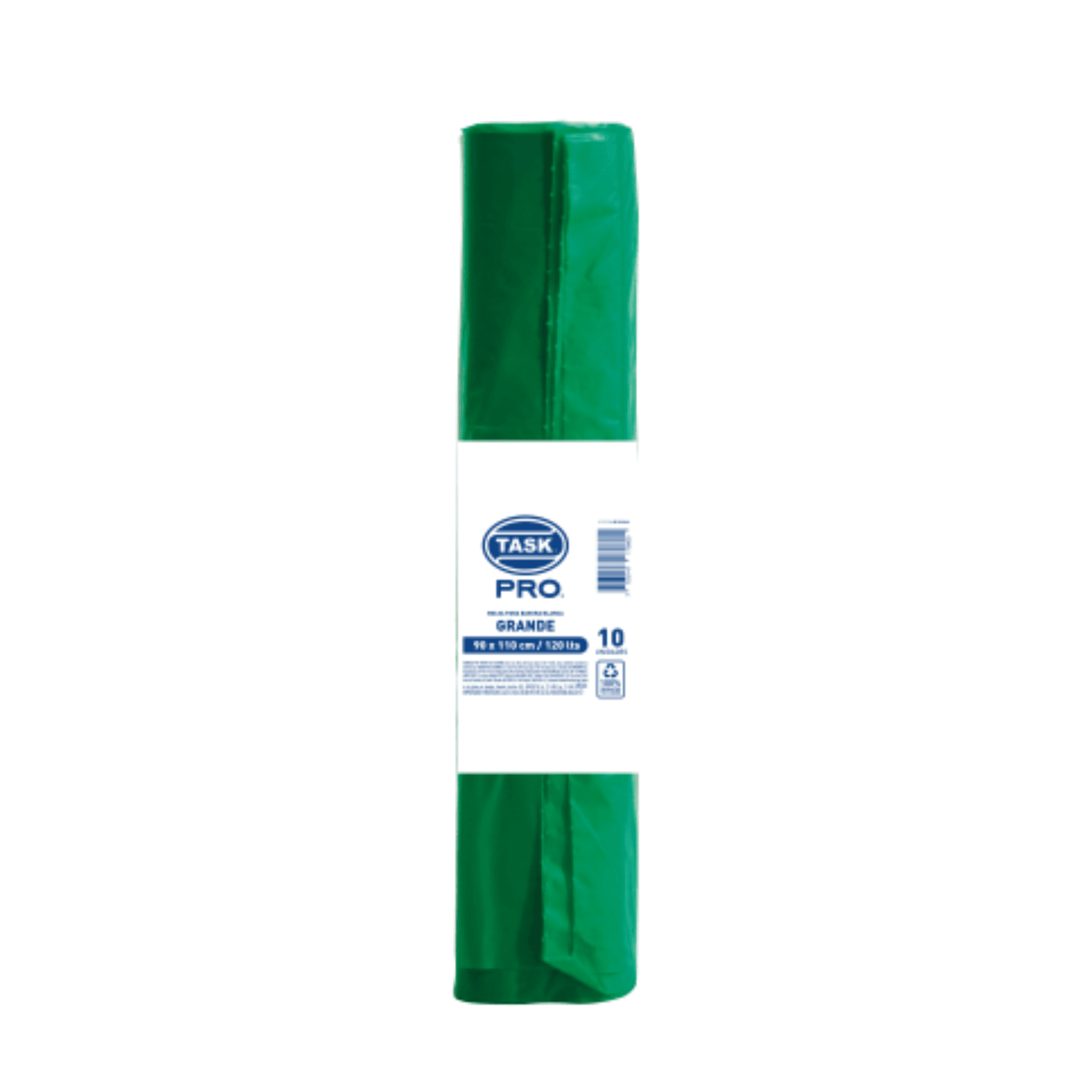 Bolsa verde 90X110cm X10 unidades rollo calibre 2.0 120 litros 26 kgs Task