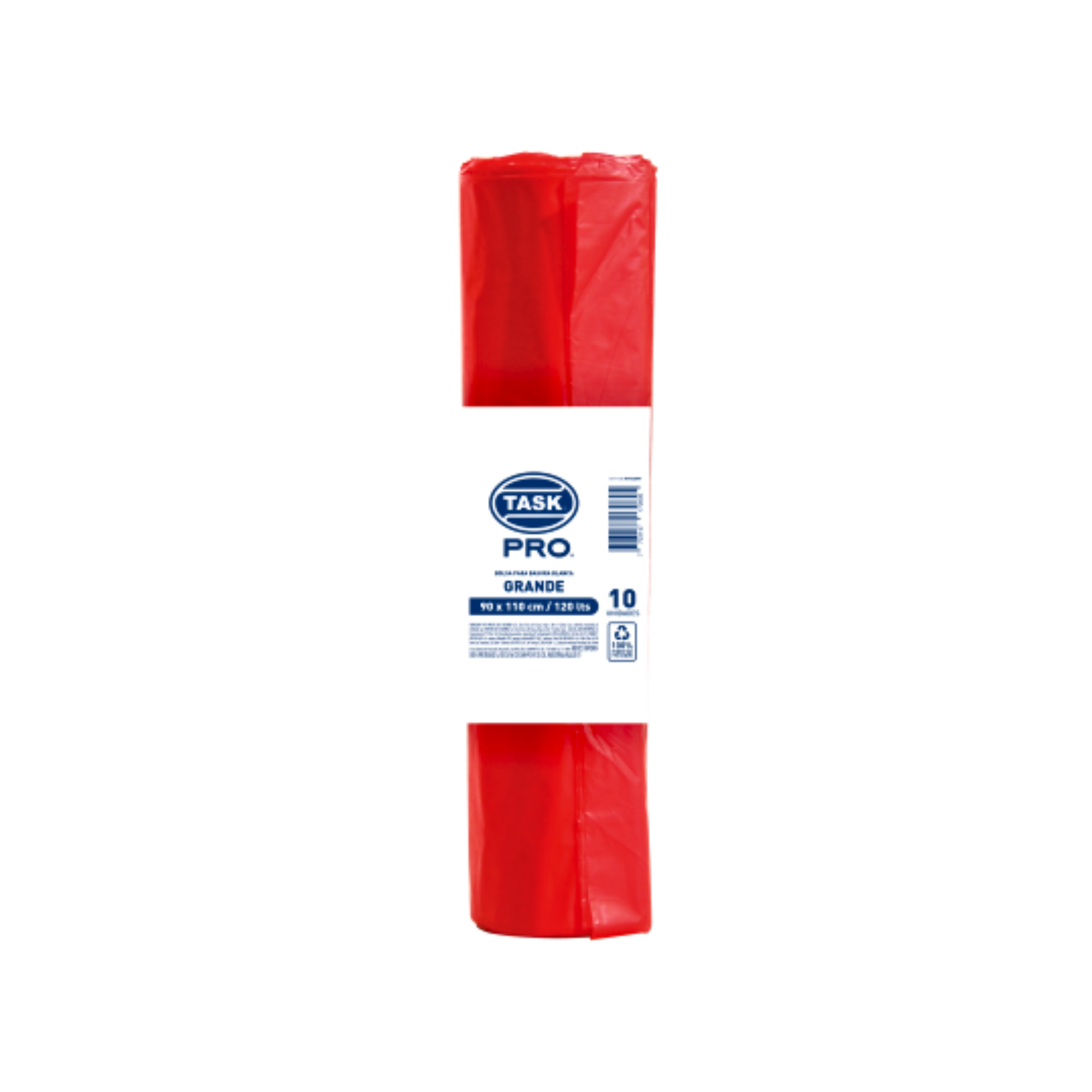Bolsa roja 90X110cm X10 unidades rollo calibre 2.0 120 litros 26 kgs Task