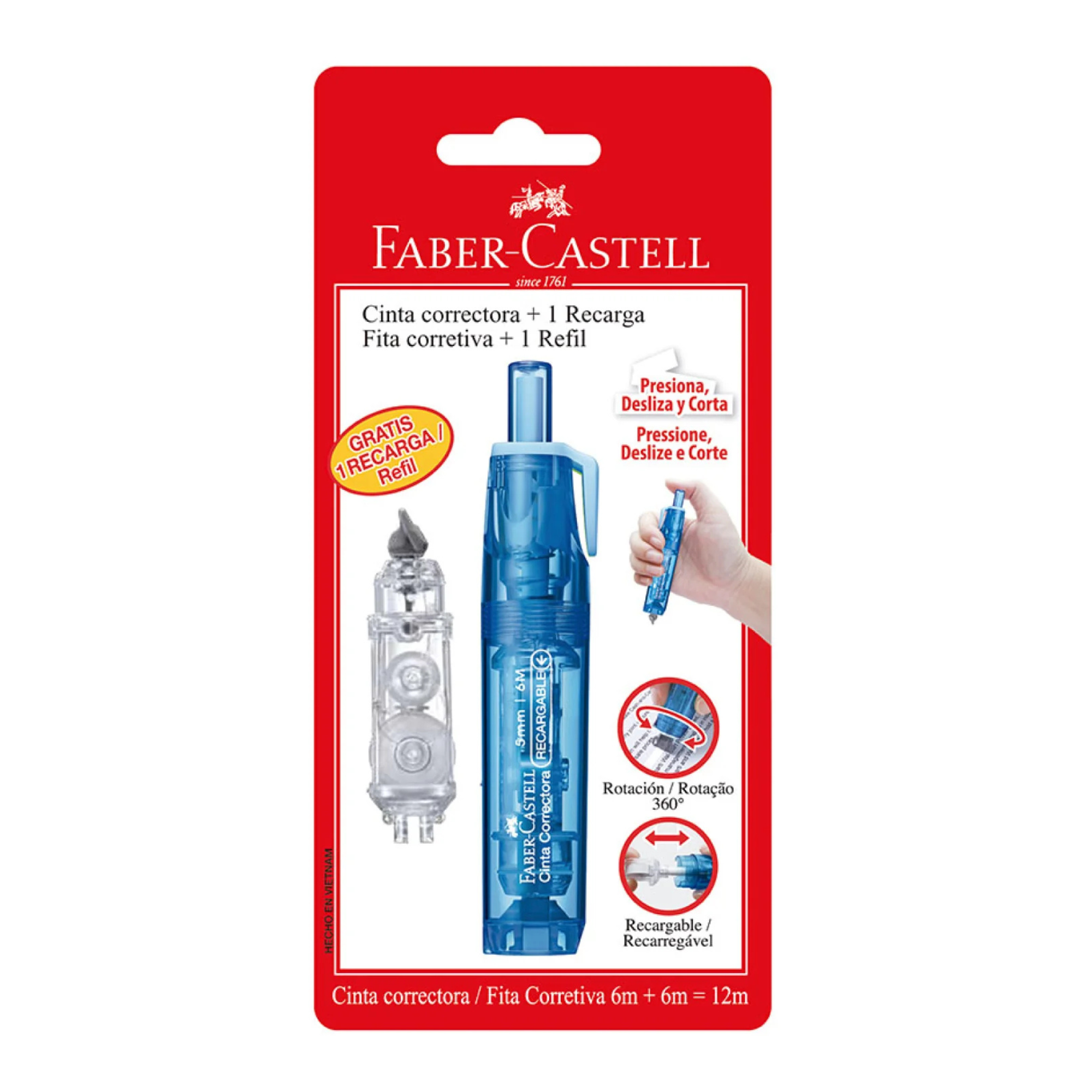 Corrector Cinta Faber Castell 5MT Recargable UND  