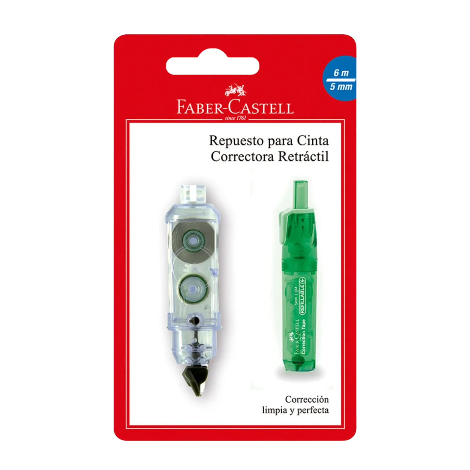 Repuesto Cinta Correctora Faber Castell Retráctil  
