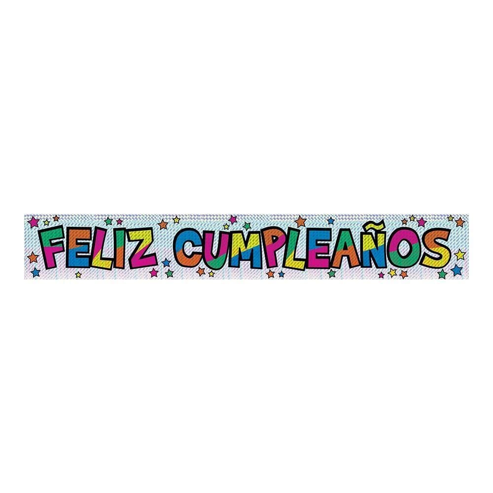 Letrero feliz cumpleaños holográfico X 2 unidades Sempertex