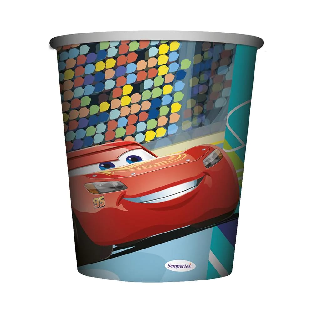 Vaso cumpleaños cars x 8 unidades Sempertex