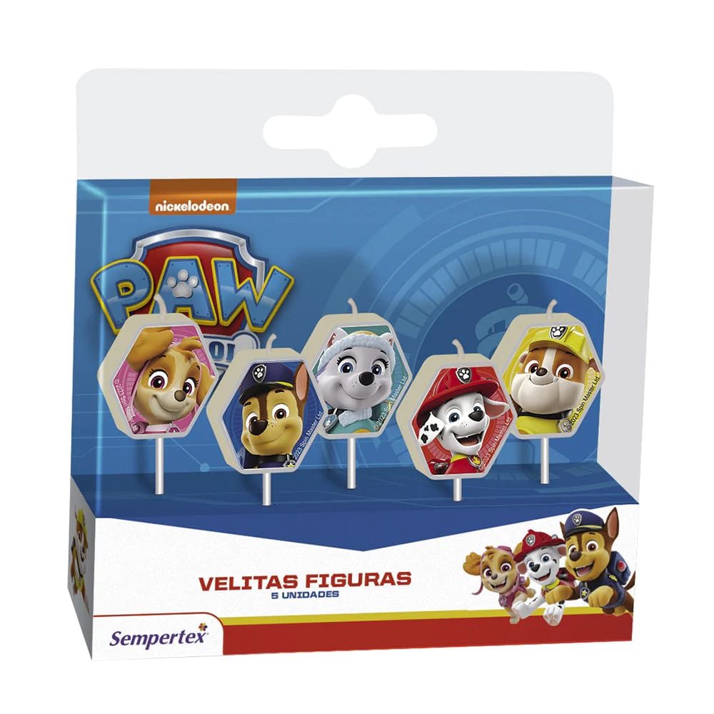 images Velas Paw Patrol niño Paquete X5 Sempertex - Imagen 1