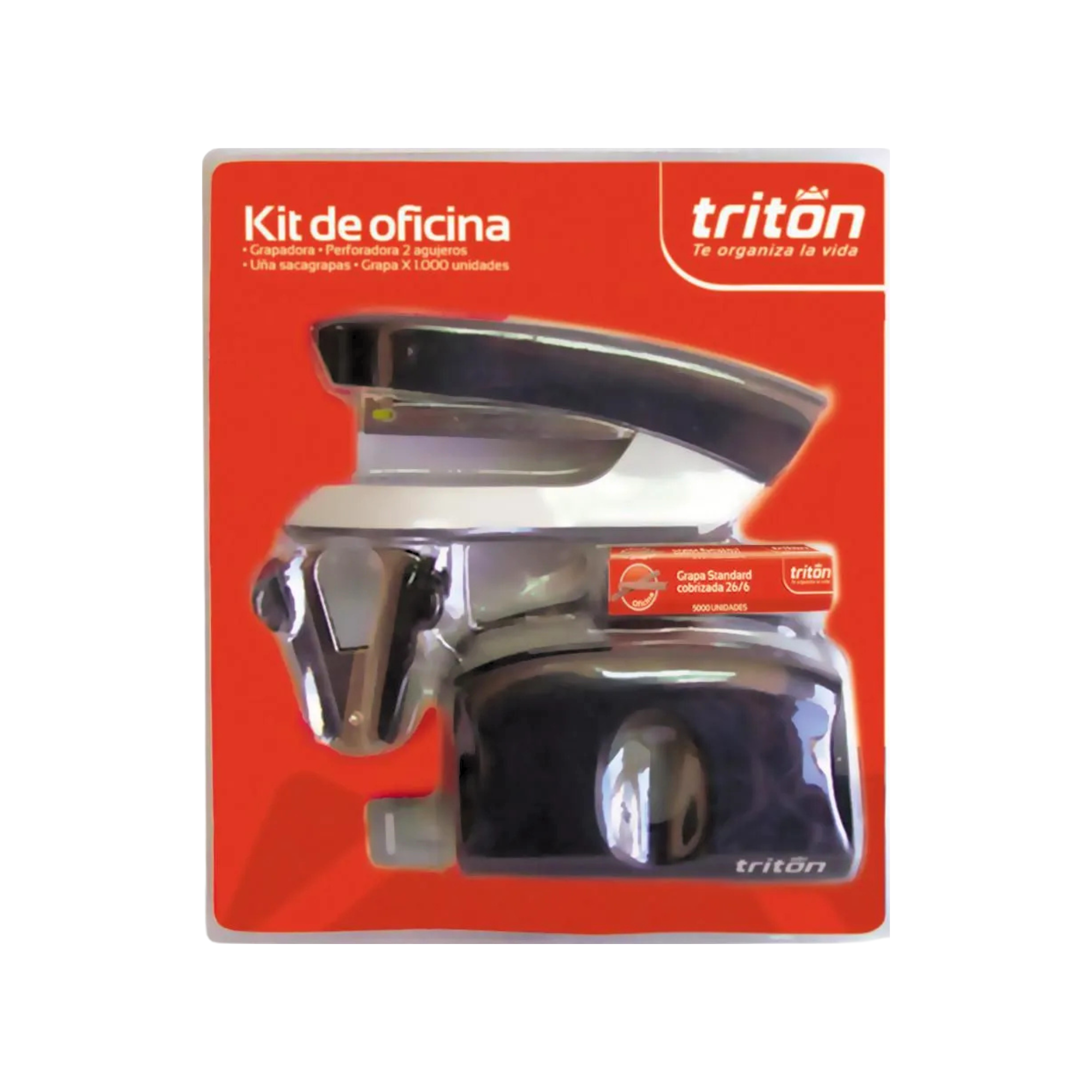 Kit de Oficina Triton Cosedora/Grapadora/Uña saca grapas/Grapas X1000Und
