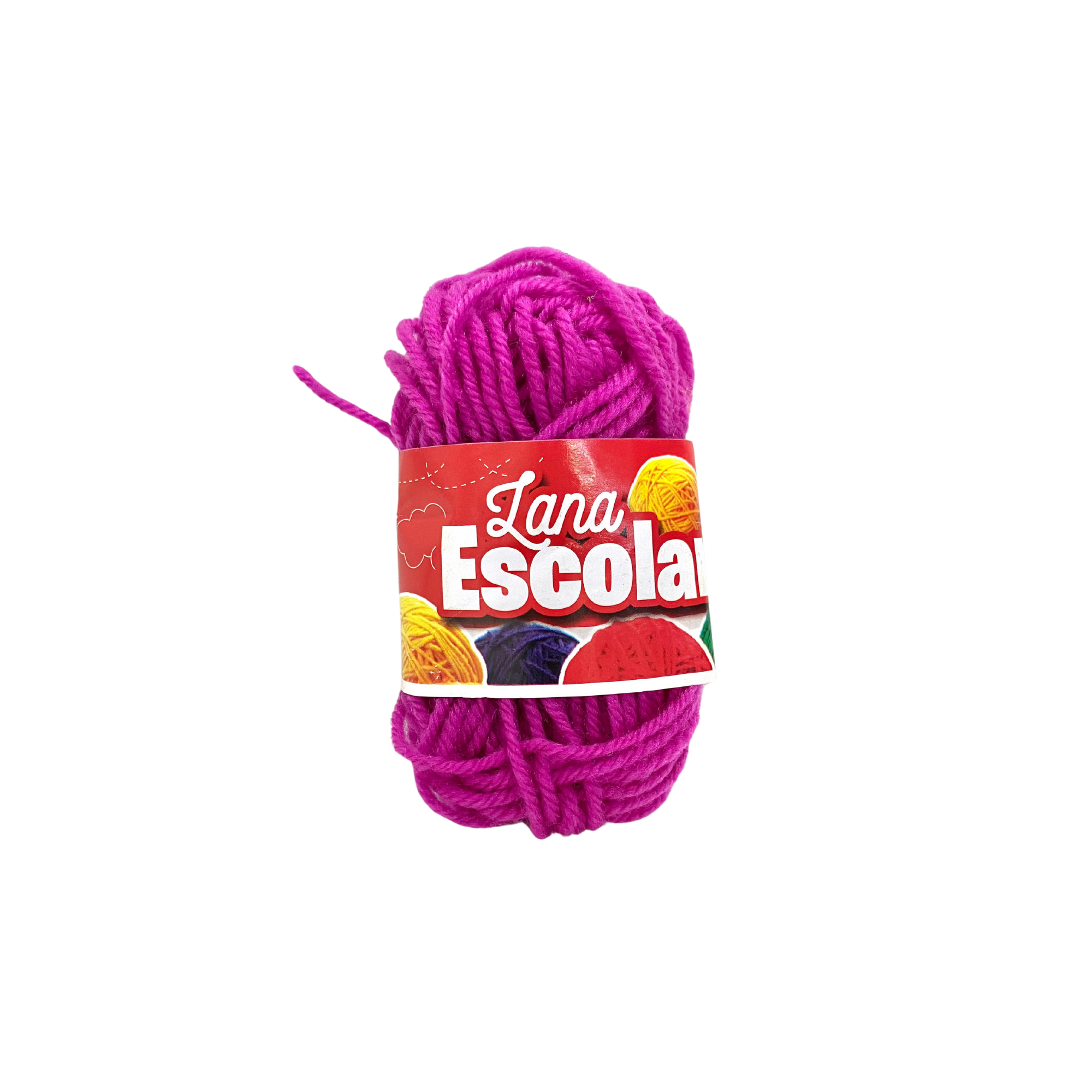 Lana Escolar Marfil Fucsia 