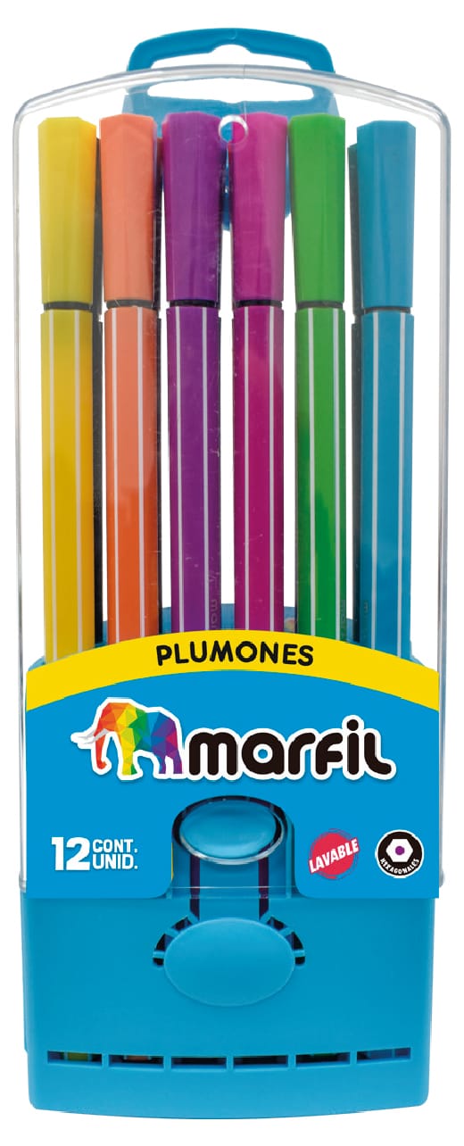 Plumones Marfil delgados X12 lavables